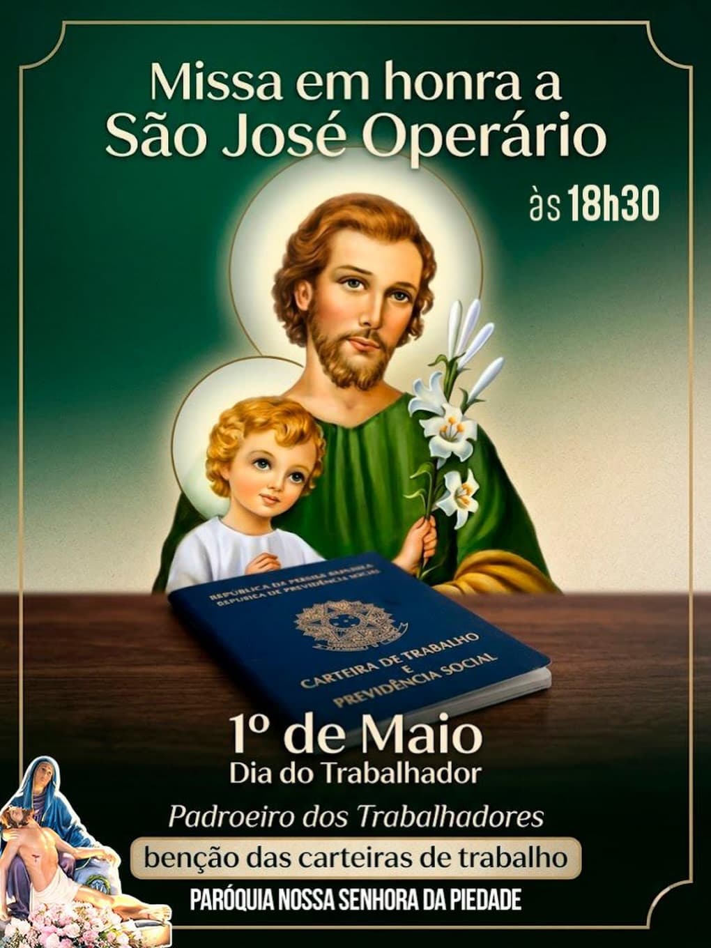 Missa de São José Operário celebra o Dia do Trabalhador